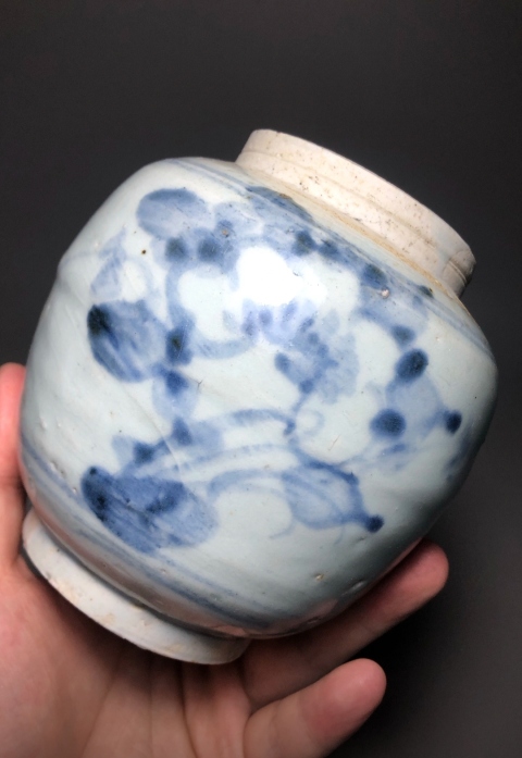 古玩陶瓷青花花卉紋蓋罐拍賣,當前價格3988元