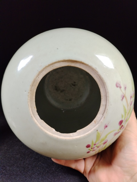 古玩陶瓷晚清民周粉彩花鳥花卉紋冬瓜罐拍賣，當(dāng)前價格1300元