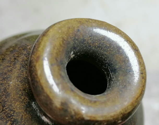 古玩陶瓷褐釉唇口瓶拍賣，當前價格380元