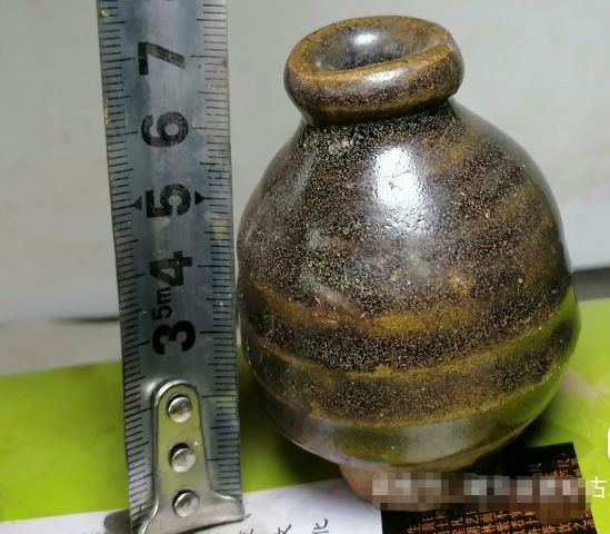 古玩陶瓷褐釉唇口瓶拍賣，當前價格380元