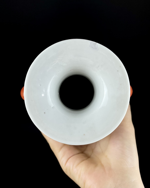 古玩陶瓷油粉彩教子折桂圖詩文撇口瓶拍賣，當(dāng)前價(jià)格1800元