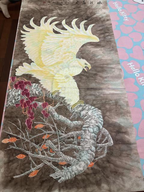 古玩字畫楊雪紅《工筆雄鷹》支持實物鑒定 帶證書拍賣,當前價格766元