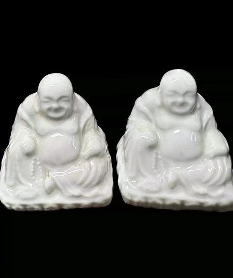 古玩陶瓷德化白瓷彌勒佛坐像(一對)拍賣,當前價格123元