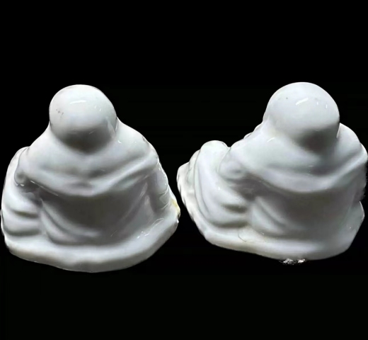 古玩陶瓷德化白瓷彌勒佛坐像(一對)拍賣,當前價格123元