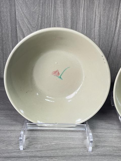 古玩陶瓷晚清民國 粉彩大吉大利碗一對拍賣，當前價格180元