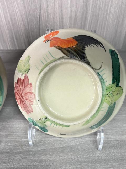 古玩陶瓷晚清民國 粉彩大吉大利碗一對拍賣，當前價格180元