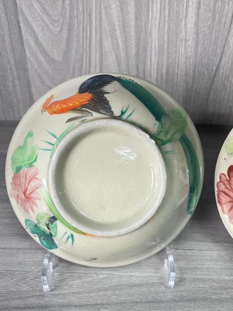 古玩陶瓷晚清民國 粉彩大吉大利碗一對拍賣，當前價格180元