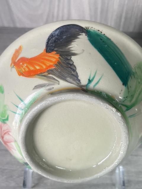 古玩陶瓷晚清民國 粉彩大吉大利碗一對拍賣，當前價格180元