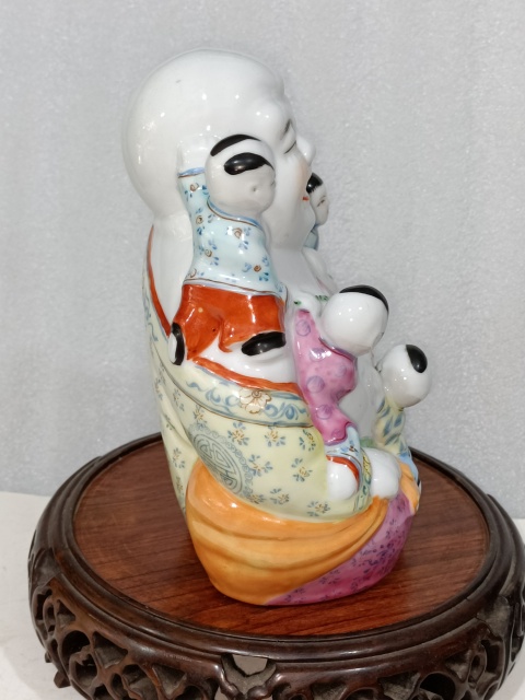 古玩陶瓷五子彌勒佛塑像拍賣,當前價格588元