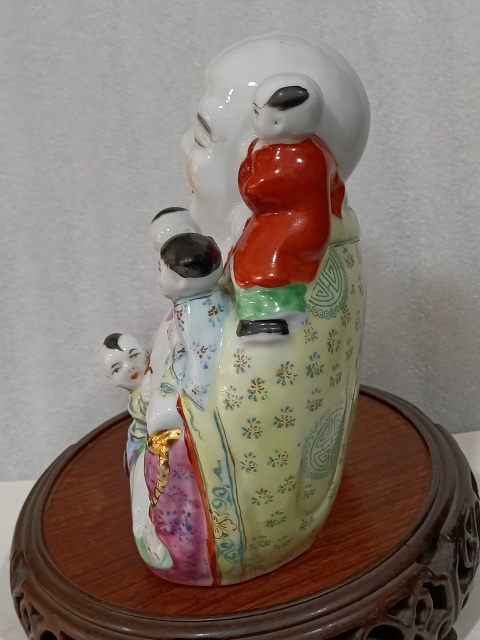 古玩陶瓷五子彌勒佛塑像拍賣,當前價格588元