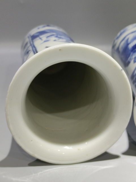 古玩陶瓷(新年放漏中)晚清·青花仕女人物圖箭筒一對拍賣,當前價格3501元