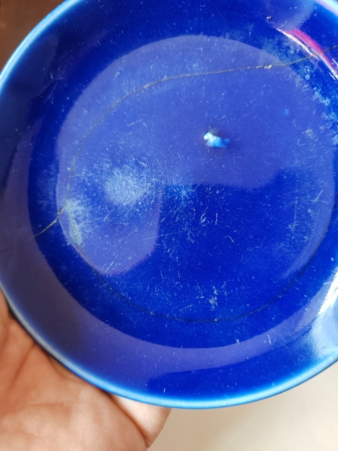 古玩陶瓷霽藍釉盤拍賣,當前價格1678元