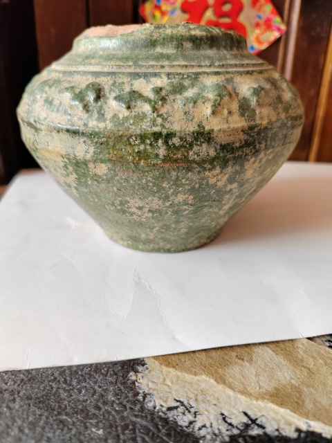 古玩陶瓷漢代綠釉罐拍賣,當前價格1789元