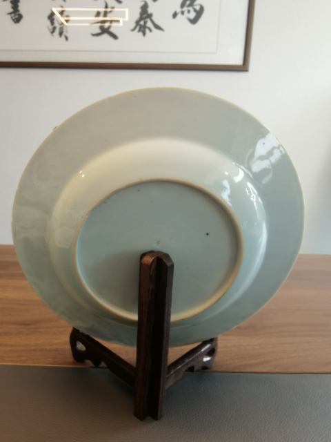 古玩陶瓷康熙青花博古圖折沿盤拍賣,當前價格500元