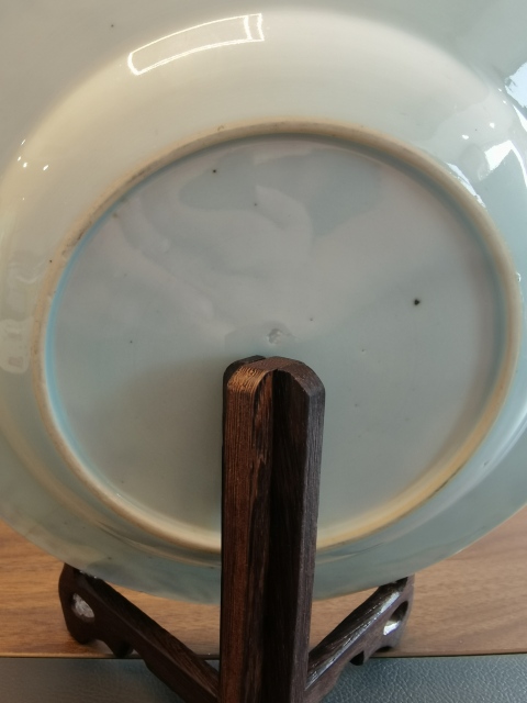 古玩陶瓷康熙青花博古圖折沿盤拍賣,當前價格500元