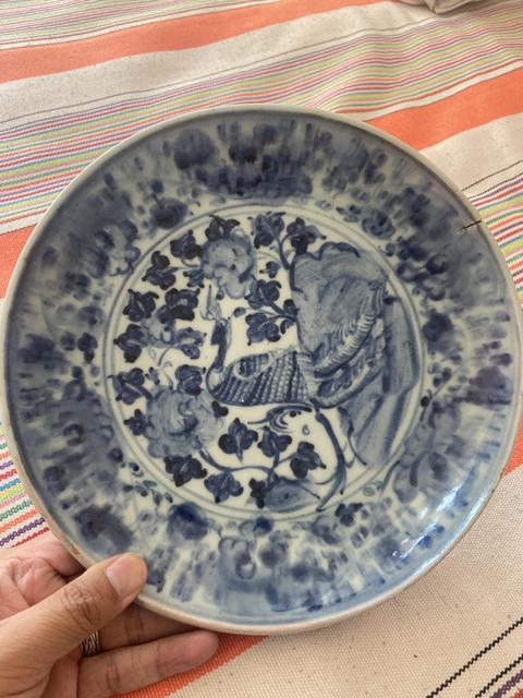 古玩陶瓷正德青花鳳凰牡丹盤拍賣，當前價格3000元