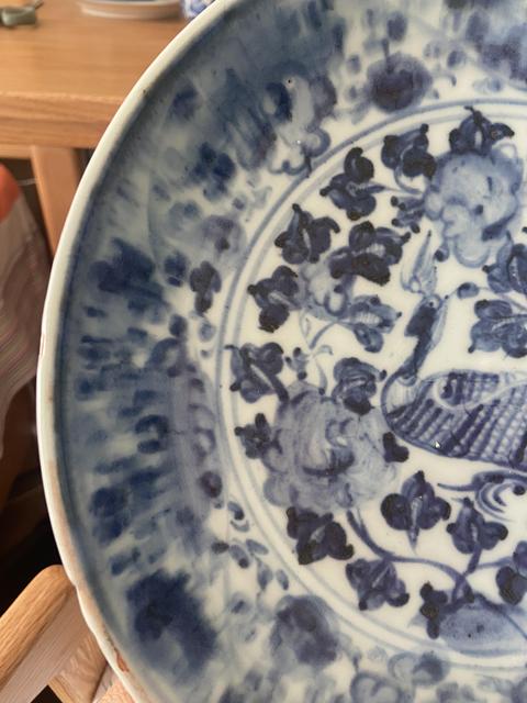 古玩陶瓷正德青花鳳凰牡丹盤拍賣，當前價格3000元