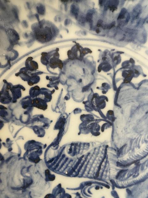 古玩陶瓷正德青花鳳凰牡丹盤拍賣，當前價格3000元