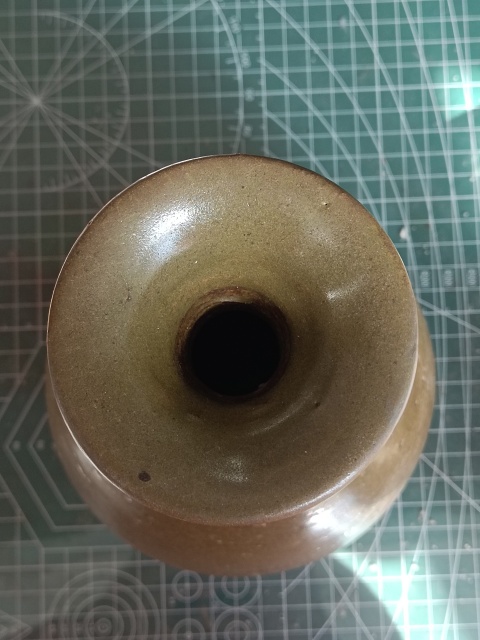 古玩陶瓷元末明初?茶葉末釉玉壺春瓶拍賣，當前價格2300元