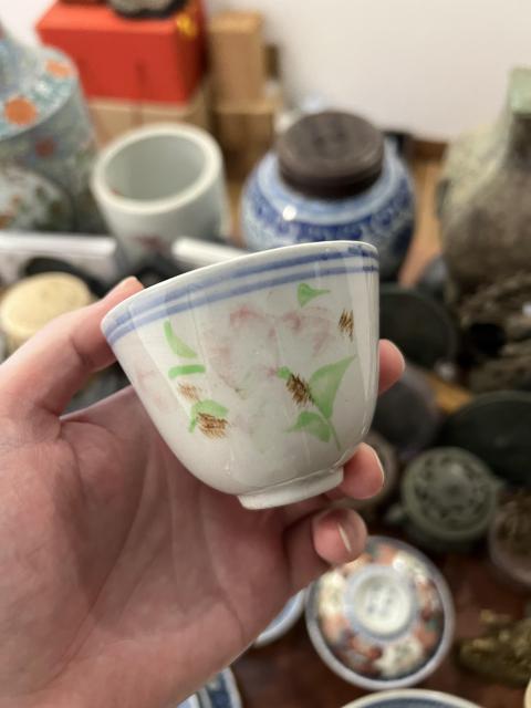 古玩陶瓷民國彩繪花卉紋杯拍賣,當前價格299元
