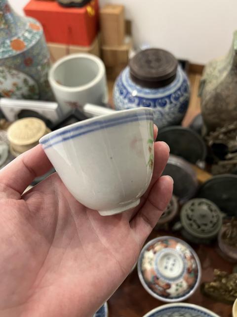 古玩陶瓷民國彩繪花卉紋杯拍賣,當前價格299元