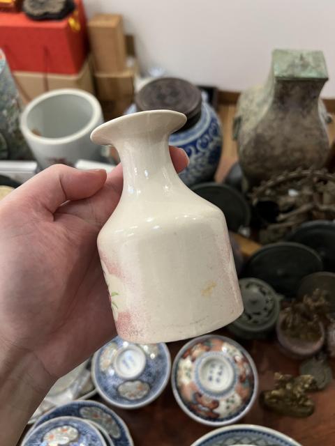 古玩陶瓷民國彩繪花卉紋油壺拍賣,當前價格233元