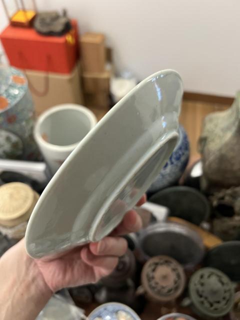 古玩陶瓷民國青花彩繪花鳥花卉紋盤拍賣,當前價格199元