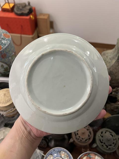古玩陶瓷民國青花彩繪花鳥花卉紋盤拍賣,當前價格199元