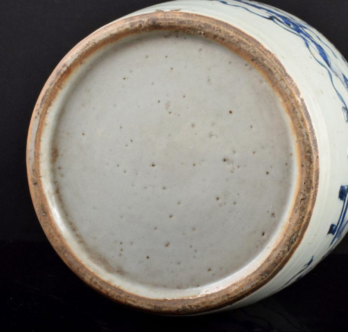 古玩陶瓷清 豆青釉青花博古圖冬瓜罐拍賣(mài)，當(dāng)前價(jià)格3200元