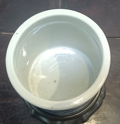 古玩陶瓷清代精品青花亭臺山水紋大筆海拍賣，當前價格7000元