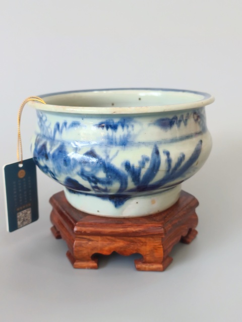 古玩陶瓷清早期青花香爐拍賣，當前價格400元