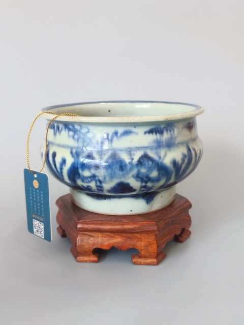 古玩陶瓷清早期青花香爐拍賣，當前價格400元