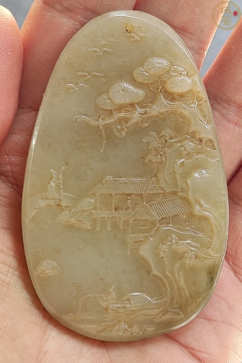 古玩玉器天然和田玉牌拍賣，當前價格1288元