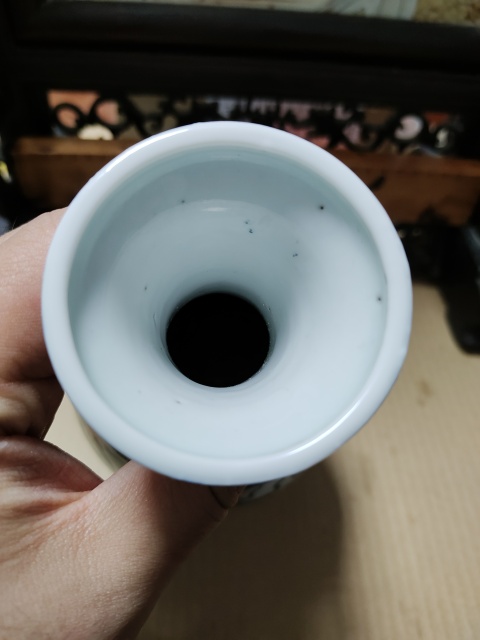 古玩陶瓷龍鳳紋雙耳盤口瓶拍賣，當前價格7500元