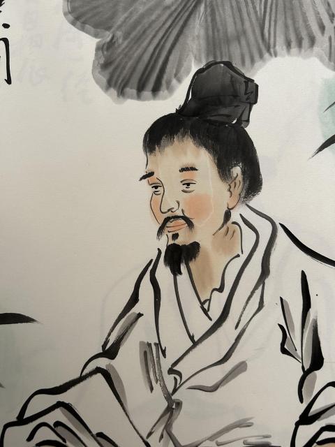 古玩字畫張松平老師精品斗方《撫茶圖》拍賣，當前價格458元