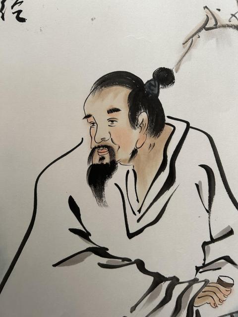 古玩字畫張松平老師精品斗方《人物》拍賣,當前價格458元