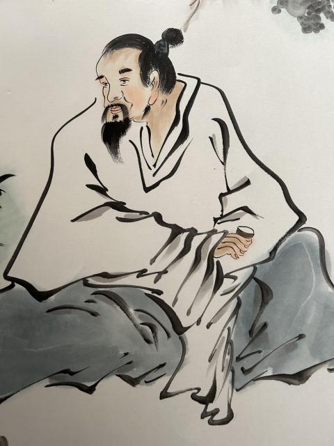 古玩字畫張松平老師精品斗方《人物》拍賣,當前價格458元