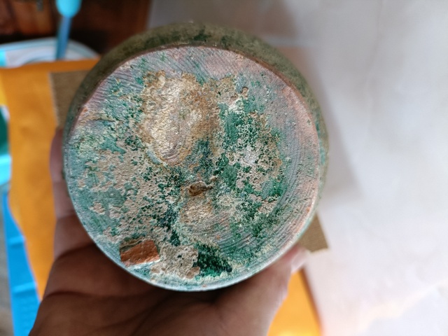 古玩陶瓷館藏級珍品漢代綠釉弦紋盤口壺拍賣,當前價格1200元