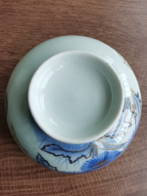 古玩陶瓷青花描金花卉紋茶碗拍賣(mài)，當(dāng)前價(jià)格222元