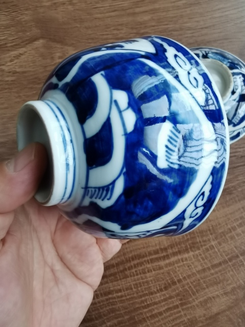 古玩陶瓷晚清?青花花卉紋蓋碗拍賣,當前價格499元