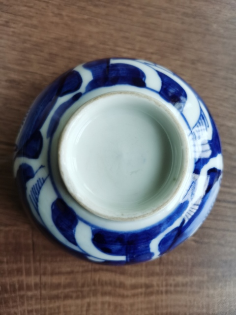古玩陶瓷晚清?青花花卉紋蓋碗拍賣,當前價格499元