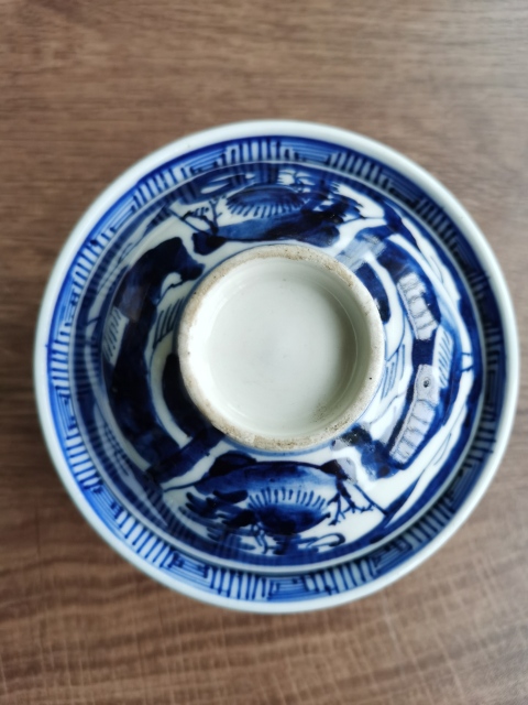 古玩陶瓷晚清?青花花卉紋蓋碗拍賣,當前價格499元