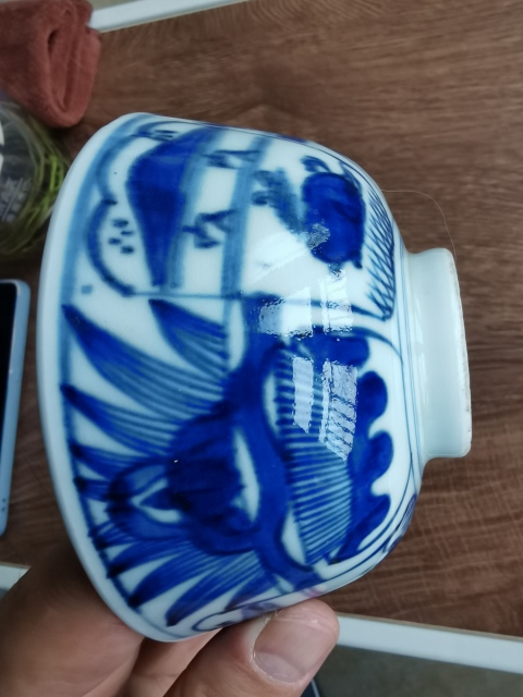 古玩陶瓷晚清?青花花卉紋蓋碗拍賣,當前價格499元