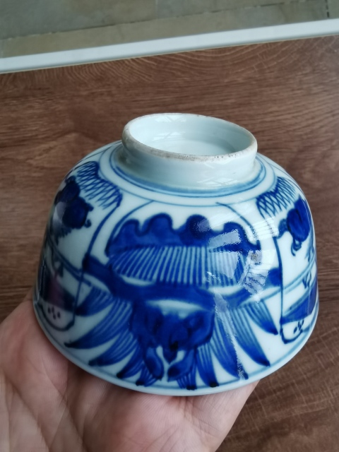 古玩陶瓷晚清?青花花卉紋蓋碗拍賣,當前價格499元