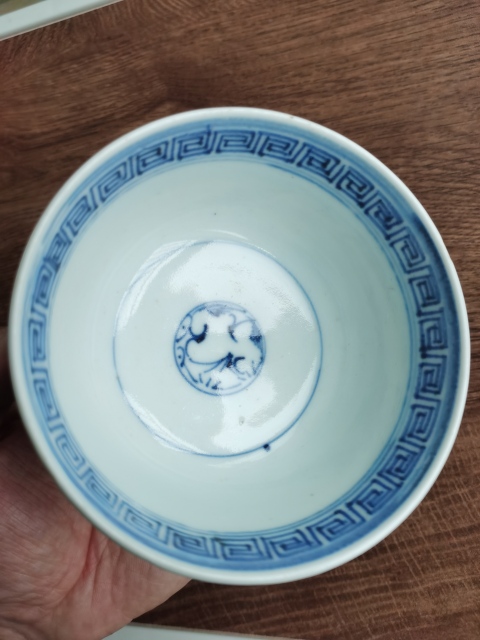古玩陶瓷晚清?青花花卉紋蓋碗拍賣,當前價格499元