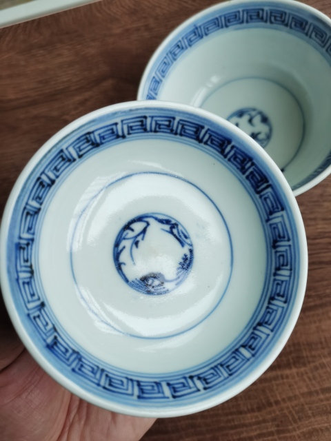 古玩陶瓷晚清?青花花卉紋蓋碗拍賣,當前價格499元