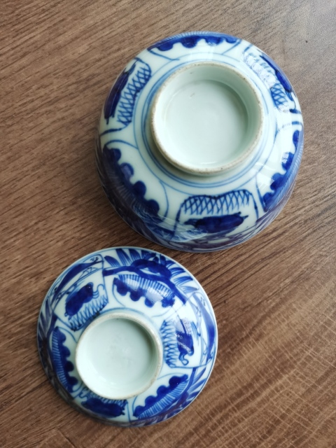 古玩陶瓷晚清?青花花卉紋蓋碗拍賣,當前價格499元