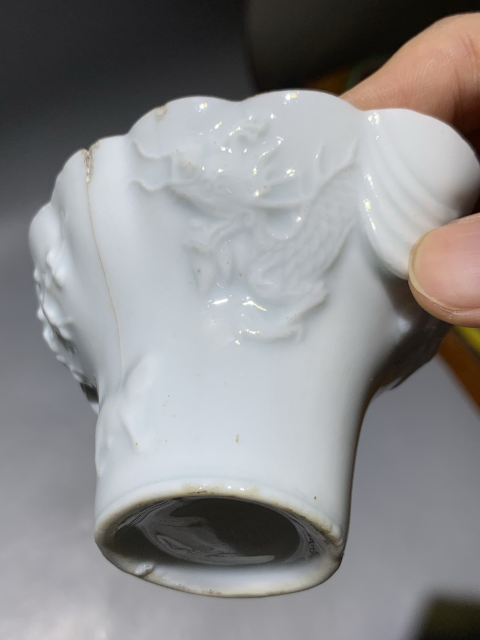 古玩陶瓷明末清初德化窯白釉鶴鹿同春龍虎杯拍賣,當(dāng)前價(jià)格1688元