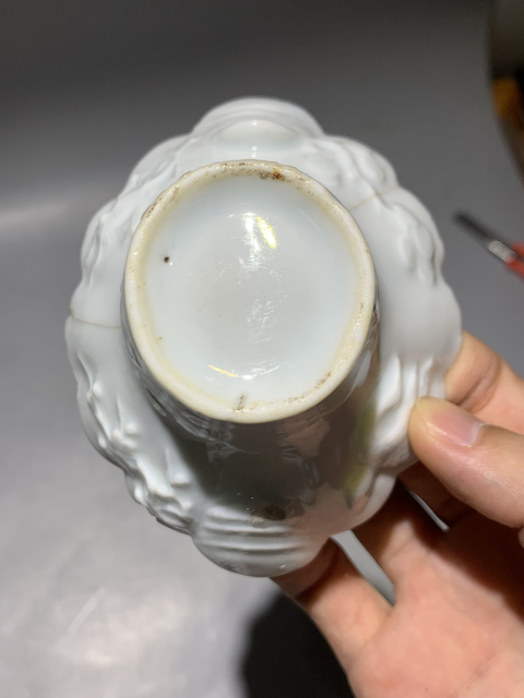 古玩陶瓷明末清初德化窯白釉鶴鹿同春龍虎杯拍賣,當(dāng)前價(jià)格1688元