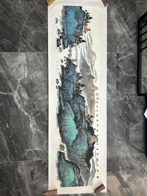 古玩字畫饒森林老師精品《山水》拍賣,當前價格980元